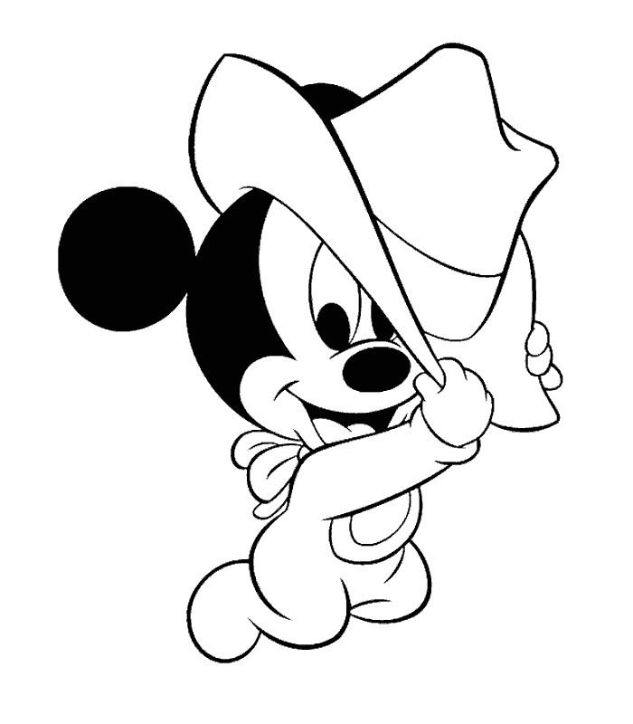 coloriage bebe mickey cow boy